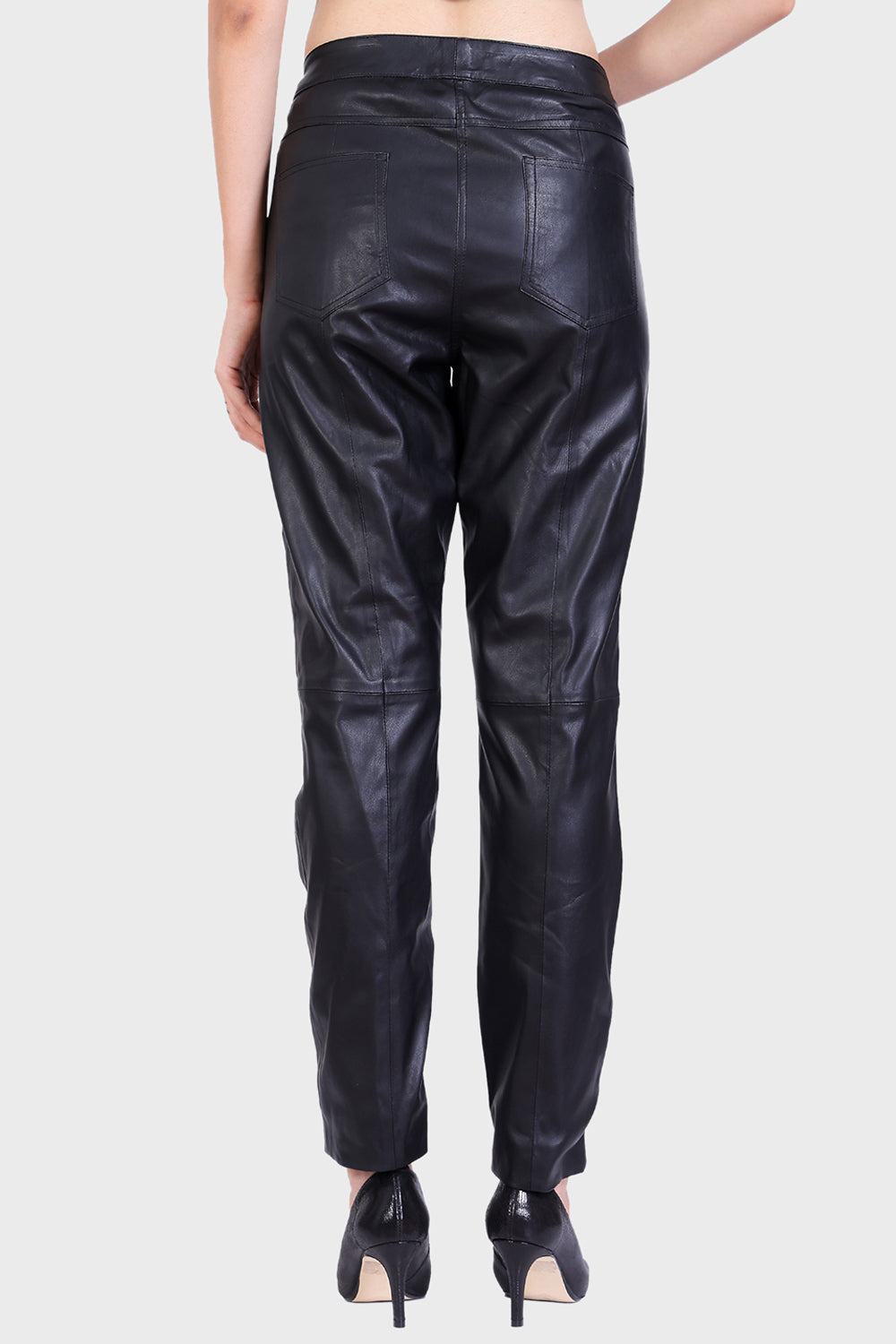 Faux Leather Marilyn Straight Pants In Plus Size Sculpt-Her™ Collection - Black  Black | NYDJ